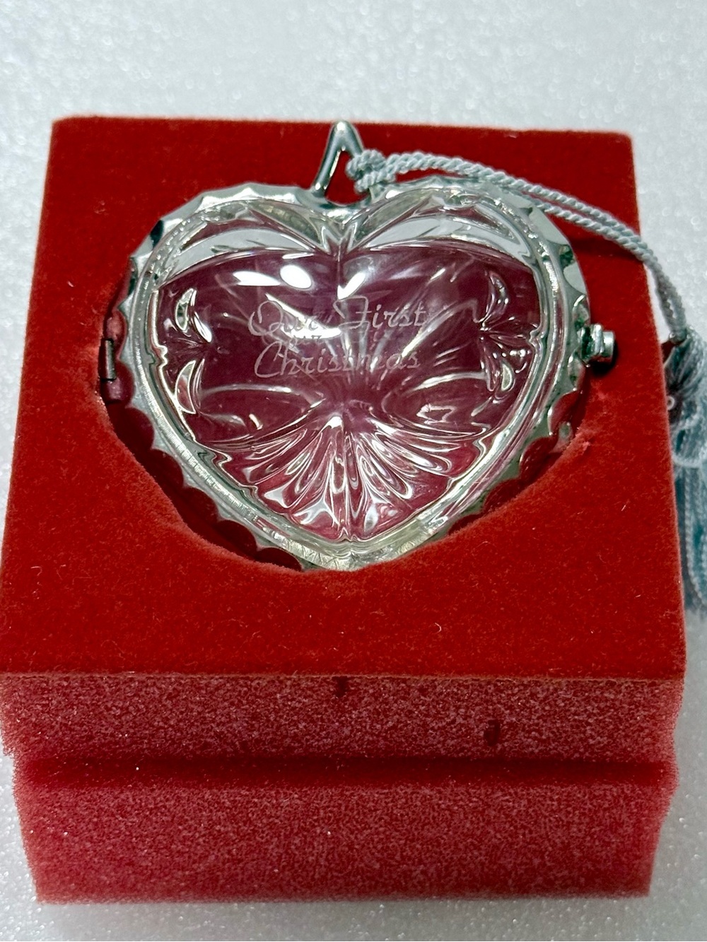 Lenox 'Our First Christmas' Crystal Heart Locket Christmas Tree Ornament